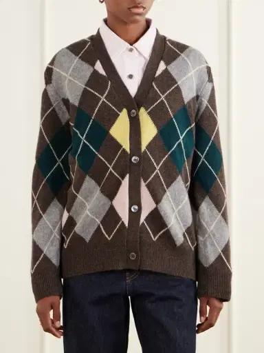 Daughter Ava Argyle Wool Cardigan | Thumbnail 3