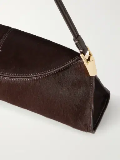 Balmain Leather-trimmed Pony-hair Shoulder Bag | Thumbnail 5 Balmain Leather-trimmed Pony-hair Shoulder Bag | Thumbnail 5