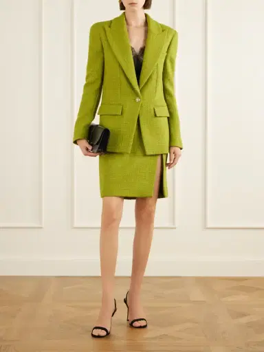 Balmain Bouclé-tweed Wool-blend Knee-length Skirt | Thumbnail 2