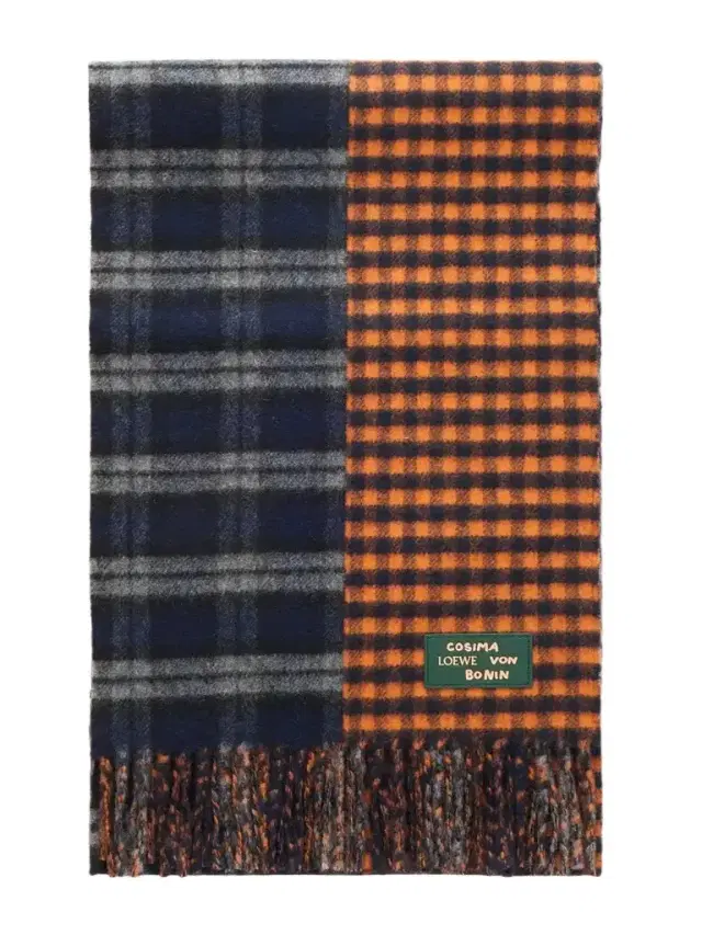 Loewe Fringed Checked Wool And Cashmere-blend Scarf