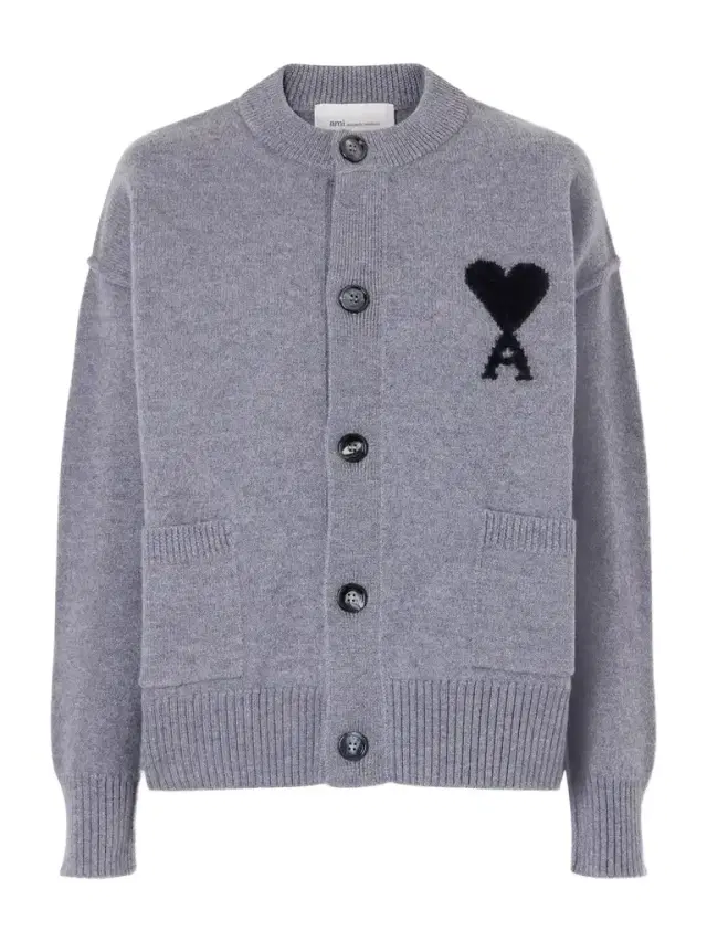 AMI PARIS Intarsia Wool Cardigan