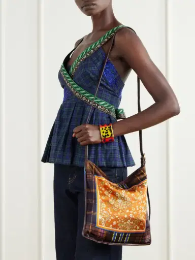 Dries Van Noten Printed Leather-trimmed Satin Shoulder Bag | Thumbnail 2 Dries Van Noten Printed Leather-trimmed Satin Shoulder Bag | Thumbnail 2