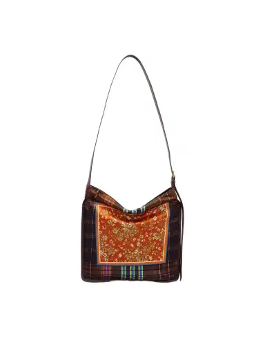 Dries Van Noten Printed Leather-trimmed Satin Shoulder Bag | Thumbnail 1 Dries Van Noten Printed Leather-trimmed Satin Shoulder Bag | Thumbnail 1
