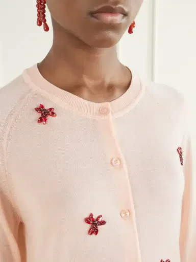 Simone Rocha Crystal-embellished Wool And Silk-blend Cardigan | Thumbnail 5