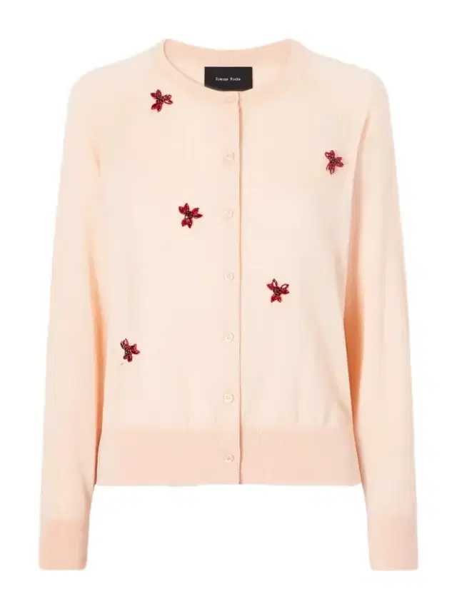Simone Rocha Crystal-embellished Wool And Silk-blend Cardigan