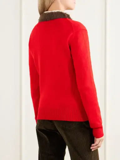 Loewe Plush-trimmed Ribbed Wool Sweater | Thumbnail 4