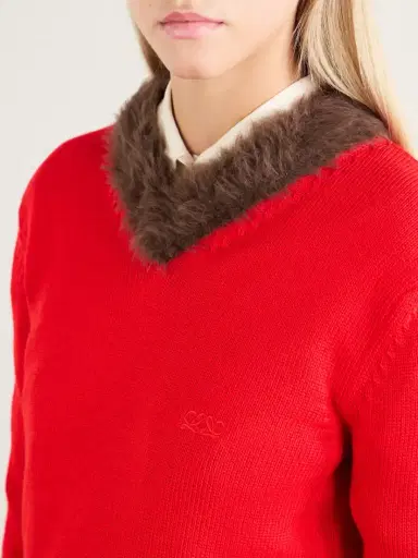 Loewe Plush-trimmed Ribbed Wool Sweater | Thumbnail 5