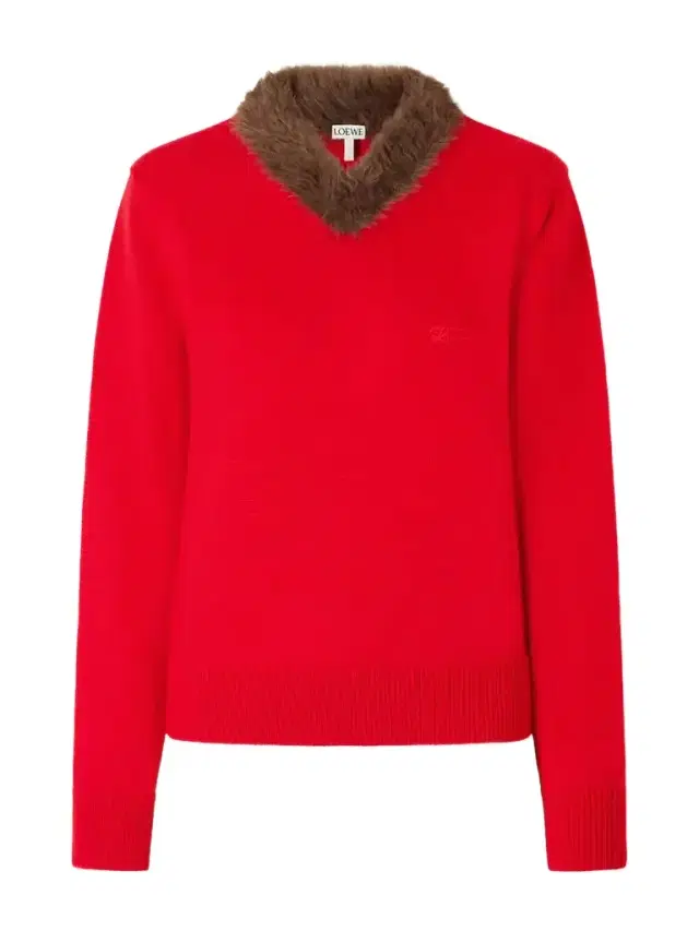 Loewe Plush-trimmed Ribbed Wool Sweater