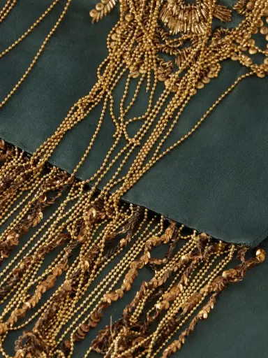 Dries Van Noten Fringed Bead-embellished Silk Scarf | Thumbnail 3