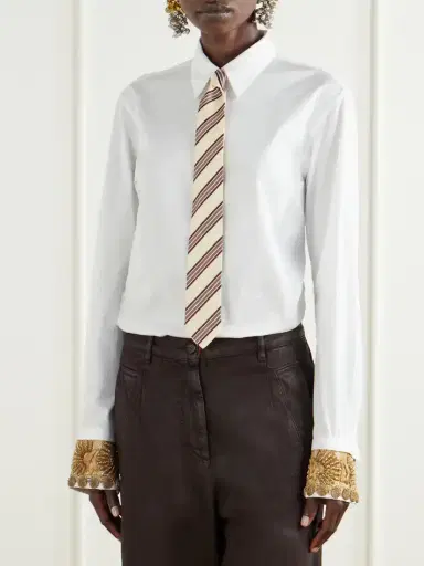 Dries Van Noten Striped Silk-jacquard Tie | Thumbnail 2 Dries Van Noten Striped Silk-jacquard Tie | Thumbnail 2