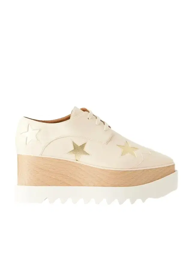 Stella McCartney Elyse Wood-trimmed Vegetarian Material Platform Brogues