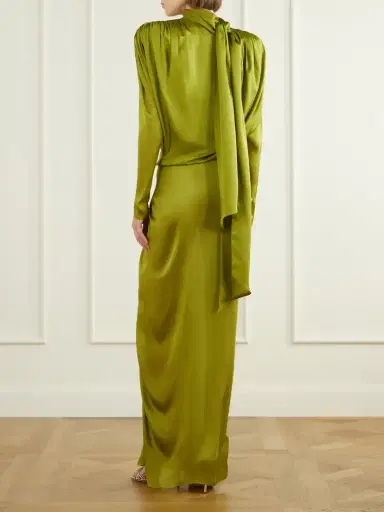 Balmain Draped Silk-charmeuse Maxi Dress | Thumbnail 3