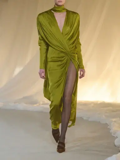 Balmain Draped Silk-charmeuse Maxi Dress | Thumbnail 5