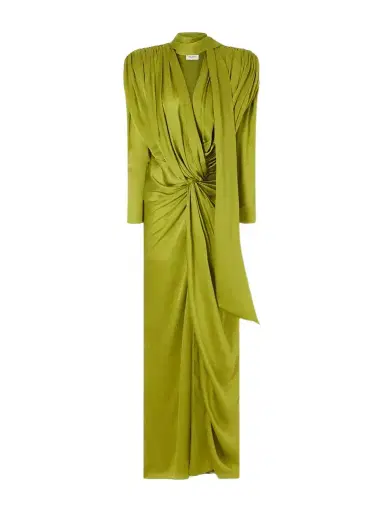 Balmain Draped Silk-charmeuse Maxi Dress | Thumbnail 1