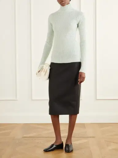 Auralee Ribbed Cashmere Turtleneck Sweater | Thumbnail 6