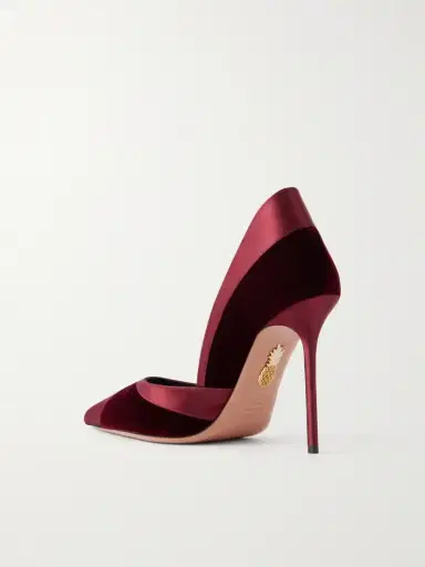 Aquazzura Shadow 105 Satin-trimmed Velvet Pumps | Thumbnail 3 Aquazzura Shadow 105 Satin-trimmed Velvet Pumps | Thumbnail 3