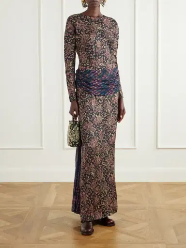 Dries Van Noten Floral-print Crepe Midi Dress | Thumbnail 2 Dries Van Noten Floral-print Crepe Midi Dress | Thumbnail 2