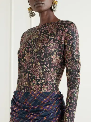 Dries Van Noten Floral-print Crepe Midi Dress | Thumbnail 4 Dries Van Noten Floral-print Crepe Midi Dress | Thumbnail 4