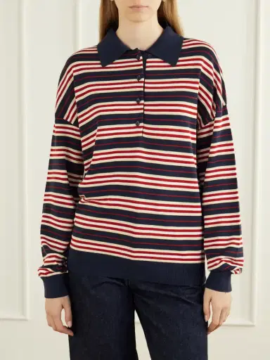 Faithfull Harlow Striped Knitted Polo Shirt | Thumbnail 3 Faithfull Harlow Striped Knitted Polo Shirt | Thumbnail 3