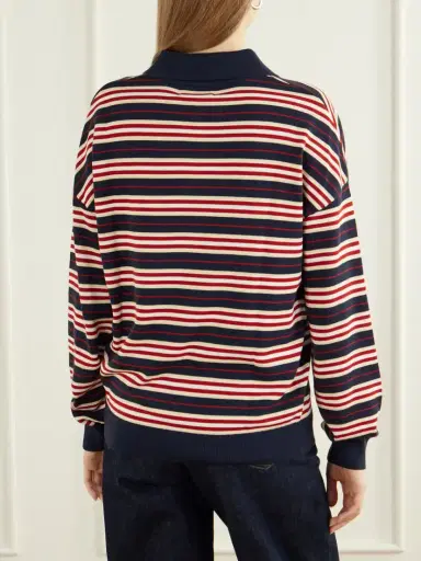 Faithfull Harlow Striped Knitted Polo Shirt | Thumbnail 4 Faithfull Harlow Striped Knitted Polo Shirt | Thumbnail 4