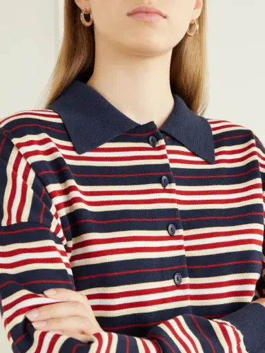 Faithfull Harlow Striped Knitted Polo Shirt | Thumbnail 5 Faithfull Harlow Striped Knitted Polo Shirt | Thumbnail 5