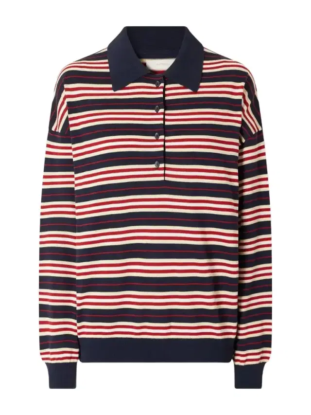 Faithfull Harlow Striped Knitted Polo Shirt