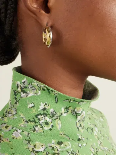 Loewe Inflated Hoop Gold And Silver-tone Earrings | Thumbnail 2