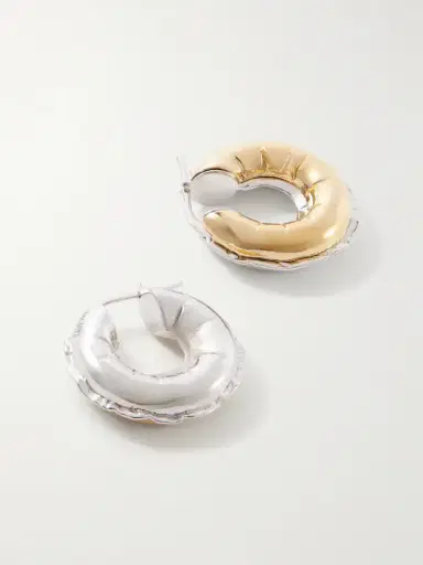 Loewe Inflated Hoop Gold And Silver-tone Earrings | Thumbnail 3