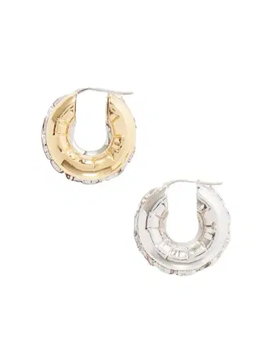Loewe Inflated Hoop Gold And Silver-tone Earrings | Thumbnail 1