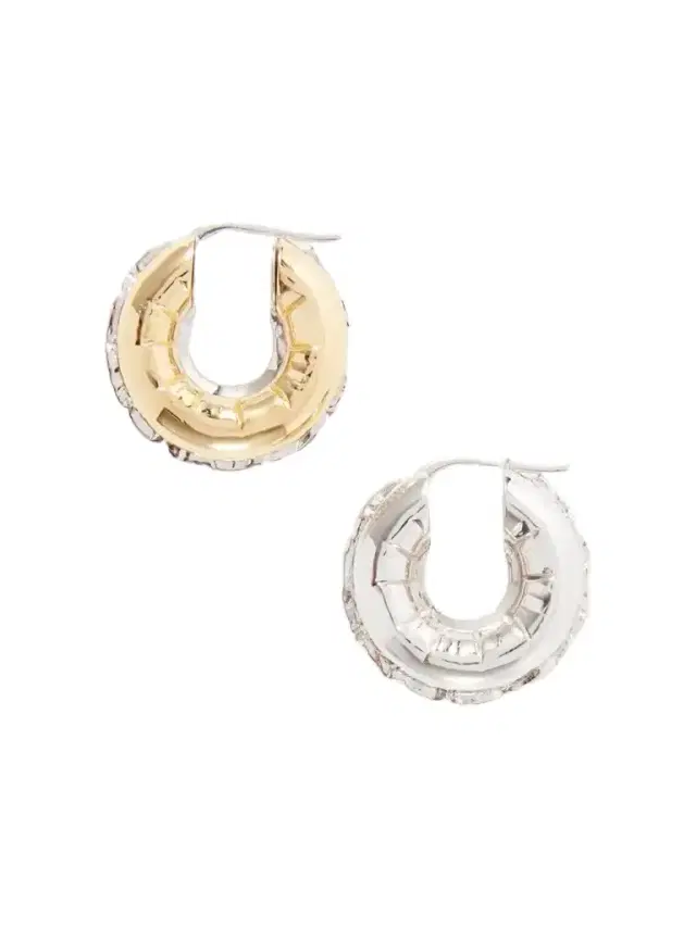 Loewe Inflated Hoop Gold And Silver-tone Earrings