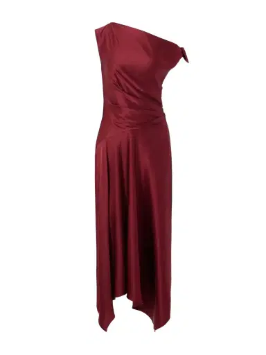 Staud Portia Tie-detailed Draped Silk-satin Dress | Thumbnail 1