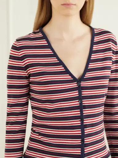 Faithfull Doris Striped Cotton-blend Cardigan | Thumbnail 4 Faithfull Doris Striped Cotton-blend Cardigan | Thumbnail 4