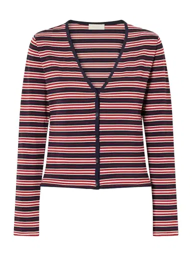 Faithfull Doris Striped Cotton-blend Cardigan | Thumbnail 1 Faithfull Doris Striped Cotton-blend Cardigan | Thumbnail 1