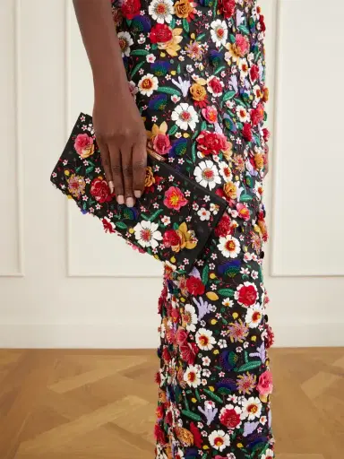 Carolina Herrera Floral-embellished Silk-faille Clutch | Thumbnail 2 Carolina Herrera Floral-embellished Silk-faille Clutch | Thumbnail 2