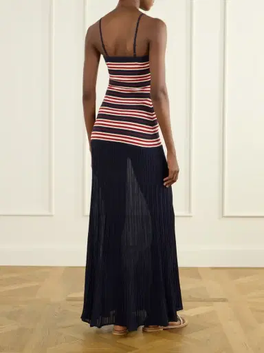 Faithfull Doris Bow-detailed Striped Cotton-blend Maxi Dress | Thumbnail 3 Faithfull Doris Bow-detailed Striped Cotton-blend Maxi Dress | Thumbnail 3