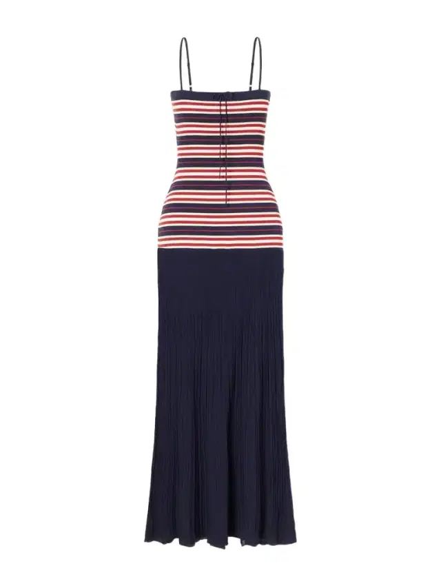 Faithfull Doris Bow-detailed Striped Cotton-blend Maxi Dress
