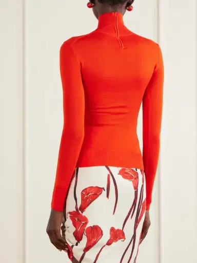Carolina Herrera Wool And Silk-blend Turtleneck Sweater | Thumbnail 4 Carolina Herrera Wool And Silk-blend Turtleneck Sweater | Thumbnail 4