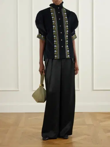 Thierry Colson Vita Embroidered Cotton And Wool-blend Corduroy Blouse | Thumbnail 2 Thierry Colson Vita Embroidered Cotton And Wool-blend Corduroy Blouse | Thumbnail 2