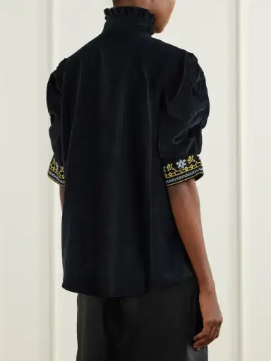 Thierry Colson Vita Embroidered Cotton And Wool-blend Corduroy Blouse | Thumbnail 3 Thierry Colson Vita Embroidered Cotton And Wool-blend Corduroy Blouse | Thumbnail 3