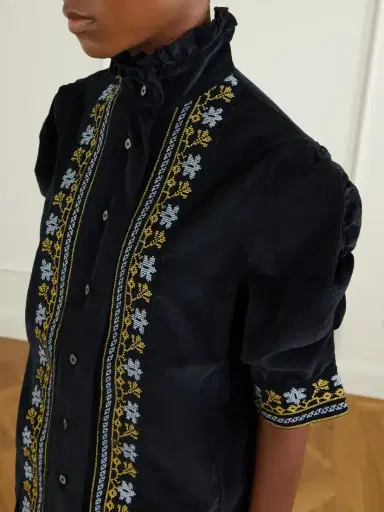 Thierry Colson Vita Embroidered Cotton And Wool-blend Corduroy Blouse | Thumbnail 4 Thierry Colson Vita Embroidered Cotton And Wool-blend Corduroy Blouse | Thumbnail 4