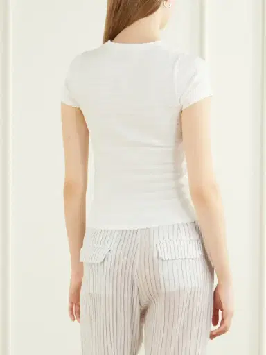 Faithfull Lisandra Scalloped Stretch Cotton-blend T-shirt | Thumbnail 3