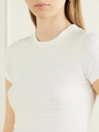 Faithfull Lisandra Scalloped Stretch Cotton-blend T-shirt | Thumbnail 4