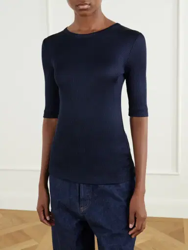 AGOLDE Saige Ribbed Stretch-jersey T-shirt | Thumbnail 3