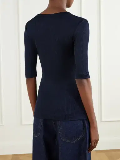 AGOLDE Saige Ribbed Stretch-jersey T-shirt | Thumbnail 4