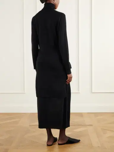 TOTEME Tie-detail Wool And Silk-blend Midi Dress | Thumbnail 3