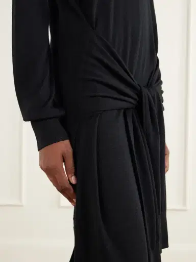 TOTEME Tie-detail Wool And Silk-blend Midi Dress | Thumbnail 4