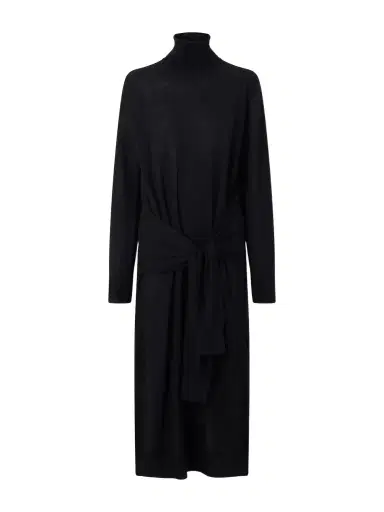 TOTEME Tie-detail Wool And Silk-blend Midi Dress | Thumbnail 1