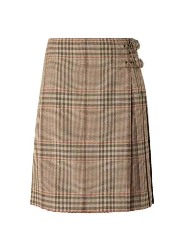 Burberry Pleated Checked Wool Mini Skirt | Thumbnail 1