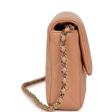 Chanel Chanel East West CC Pearl Clutch with Chain Beige Shiny Lambskin Gold Hardware | Thumbnail 3