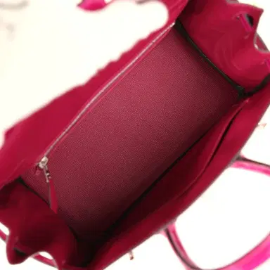HERMÈS Hermes Birkin 25 Rose Pourpre Shiny Niloticus Crocodile Palladium Hardware | Thumbnail 9 HERMÈS Hermes Birkin 25 Rose Pourpre Shiny Niloticus Crocodile Palladium Hardware | Thumbnail 9